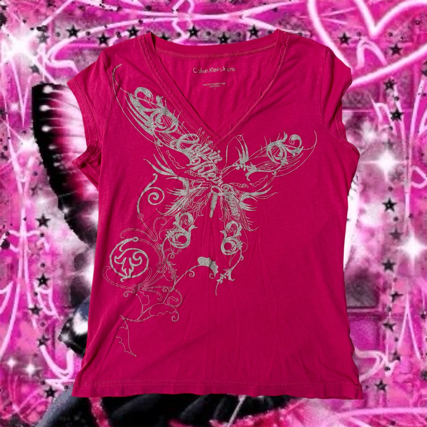 Pink ‘Calvin Klein’ Cybery2k Graphic Shirt
