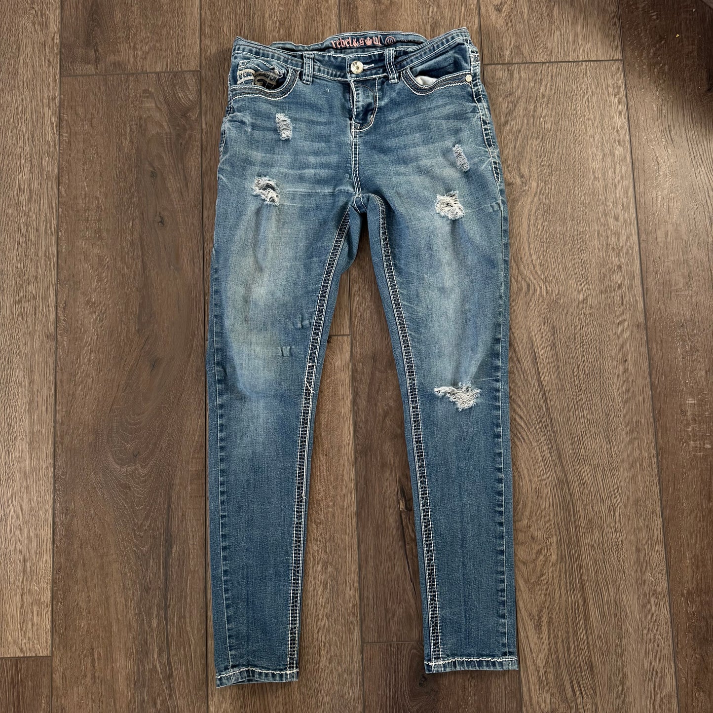 denim blue rebel soul y2k embellished high rise ripped skinny jeans (10)