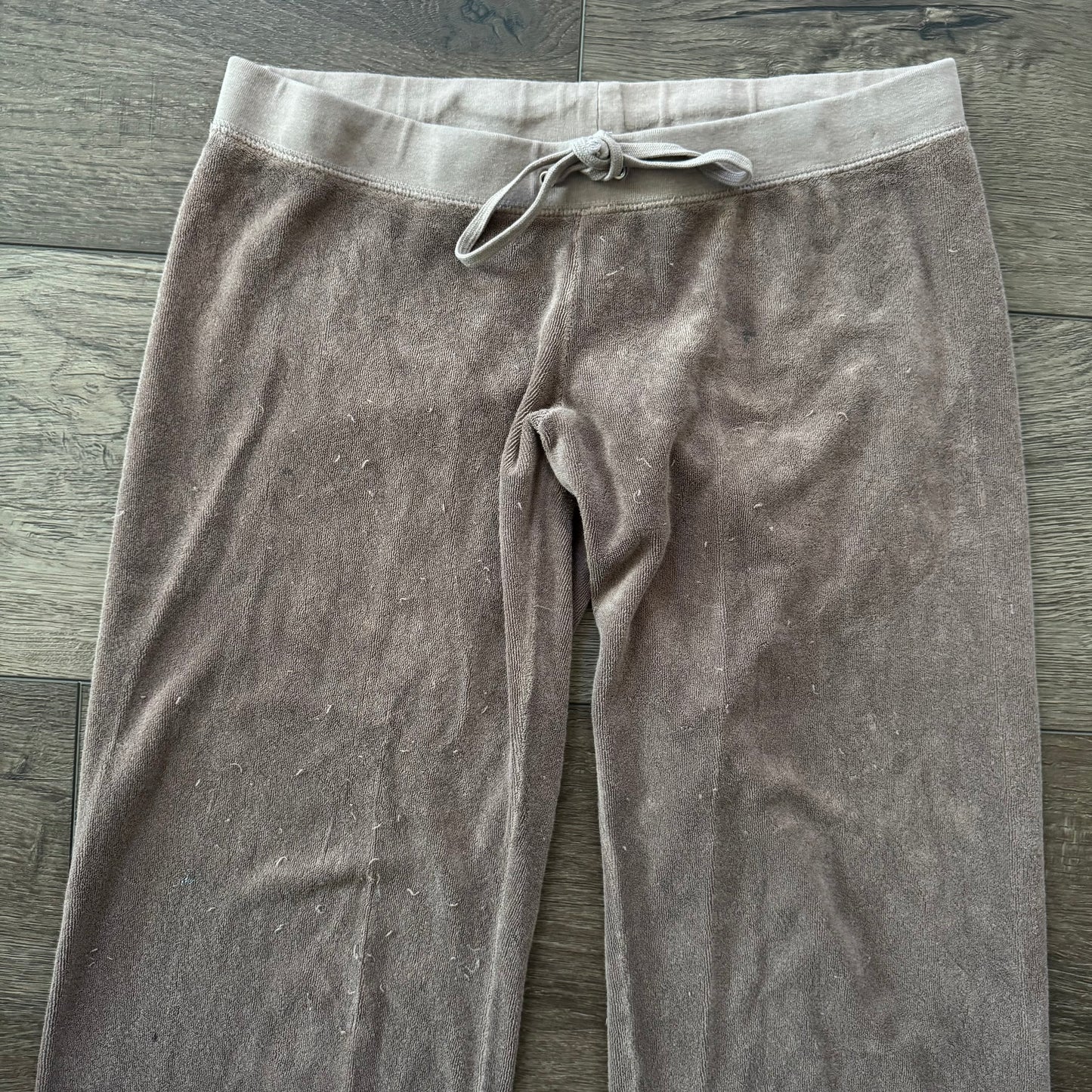 tan juicy couture low rise flare terrycloth sweatpants