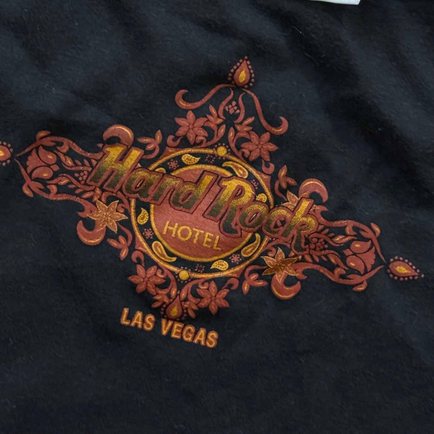 black & orange hard rock y2k las vegas cropped top