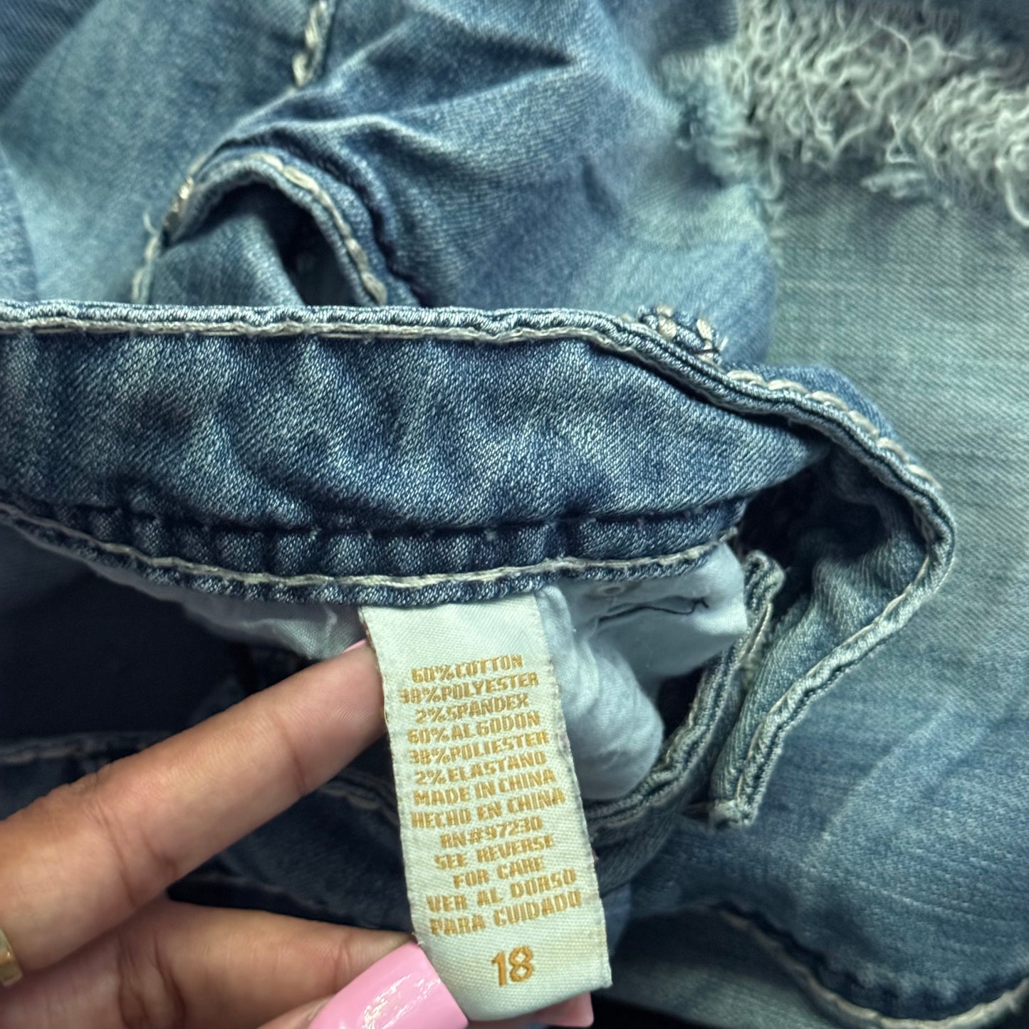 denim blue cybery2k almost famous ribbed distressed skinny jeans plus size (18)
