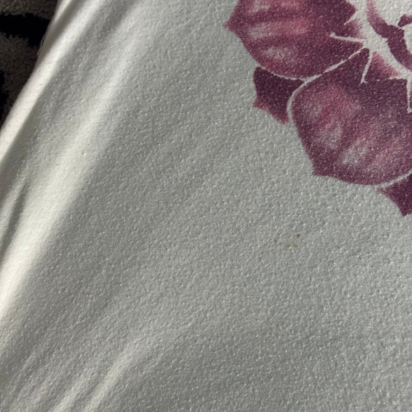 white 3/4 quarter sleeve lucky brand vintage 90’s lotus flower top (L)