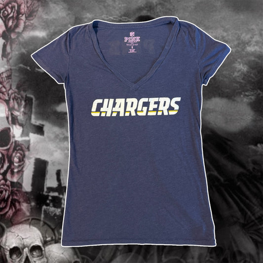 navy blue victoria’s secret PINK chargers v neck shirt (S)