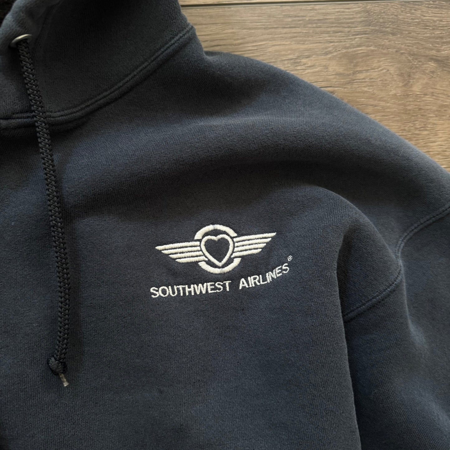 dark navy blue southwest airlines zip up hoodie jacket