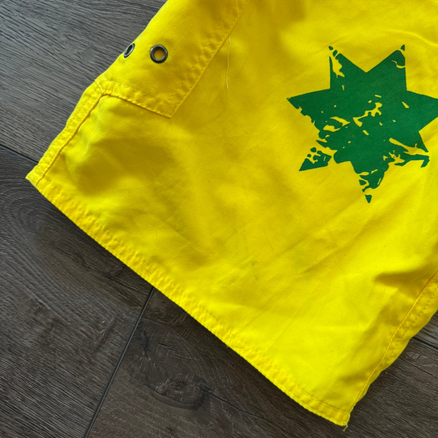 yellow and green australia NWT y2k deadstock board swim trunks (S)
