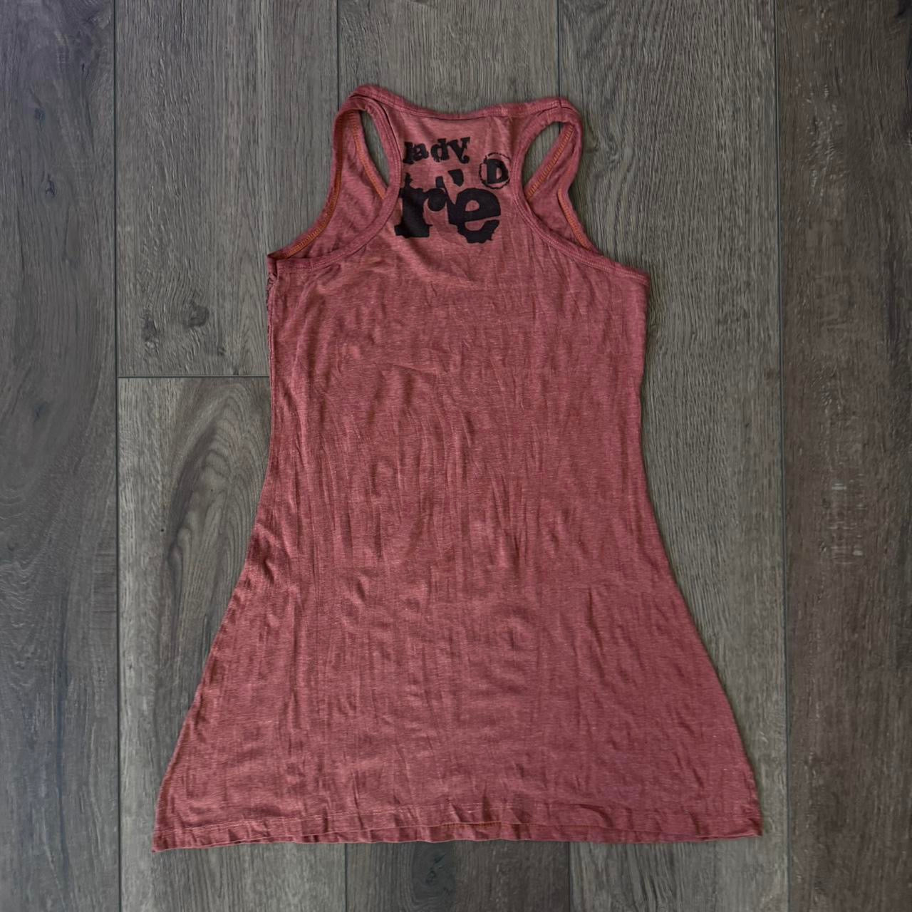 light red ganesh spiritual long muscle tank top