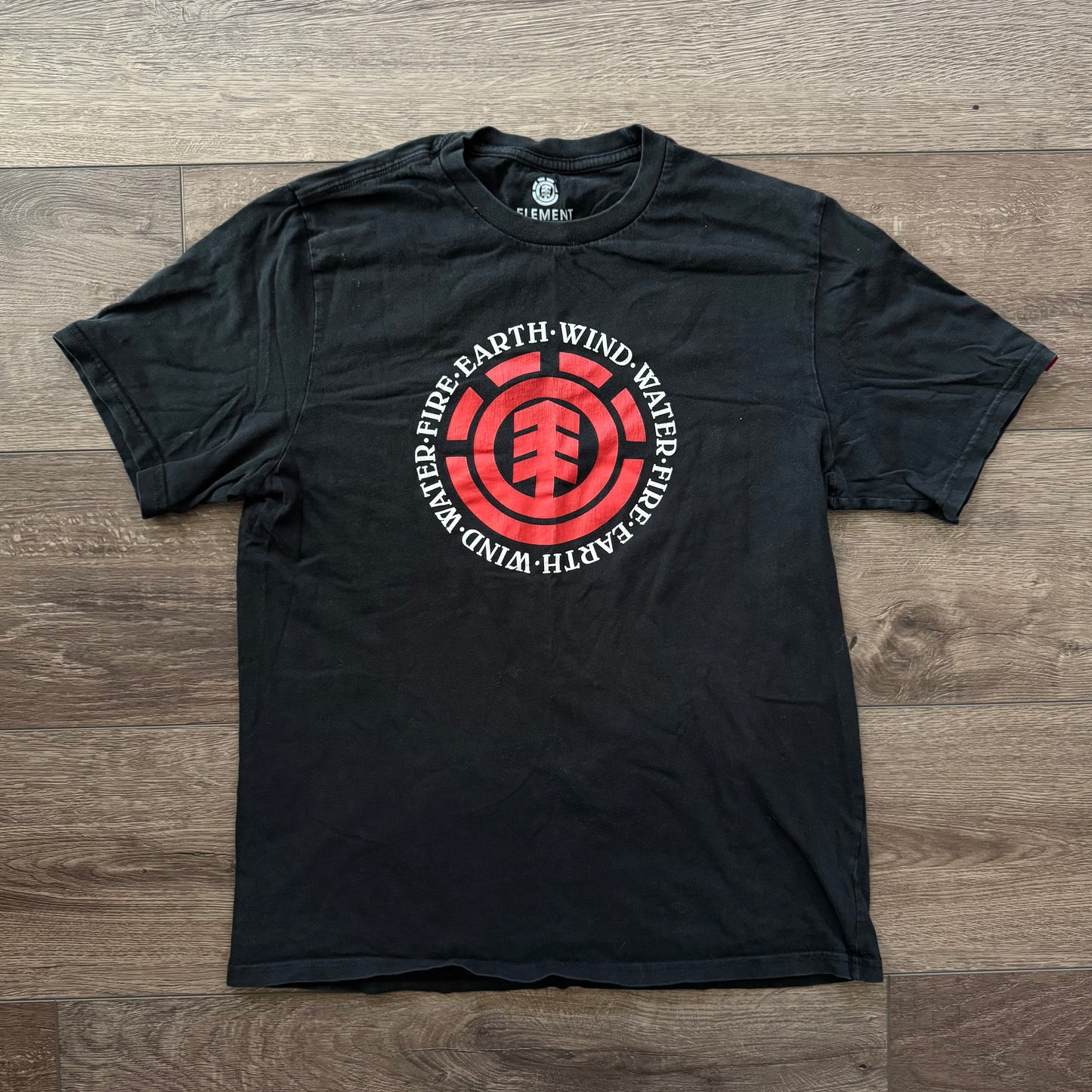 black & red element earth wind fire water graphic shirt