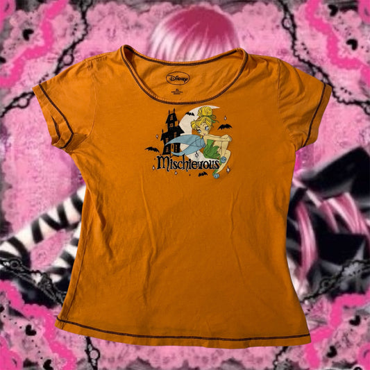 Orange ‘Disney’ Tinkerbell Halloween Graphic Shirt
