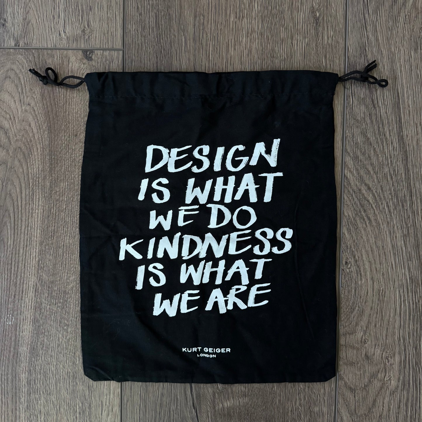 black kurt geiger cotton drawstring dust bag