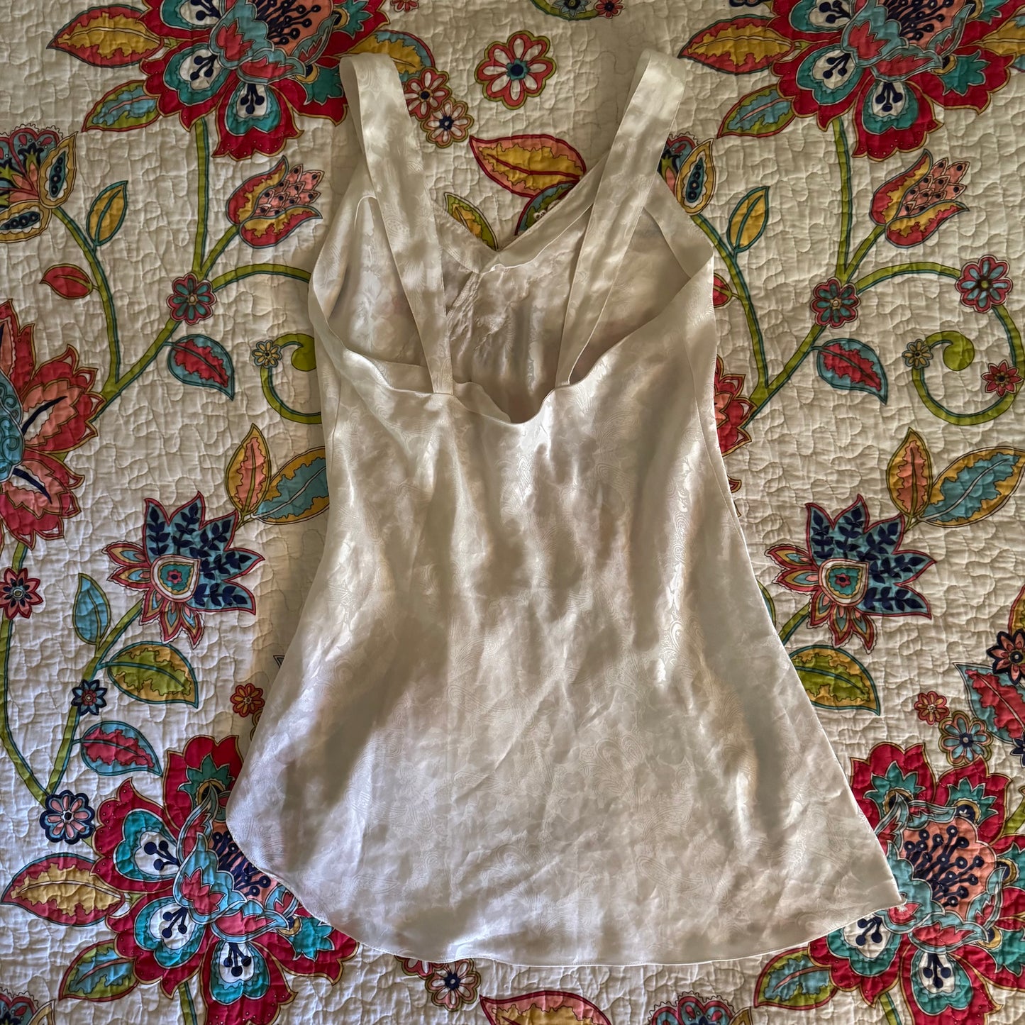 white victoria’s secret 90’s beaded slip lingerie dress (M)
