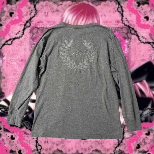 Grey ‘Victoria’s Secret’ Glittery Logo Graphic T Shirt