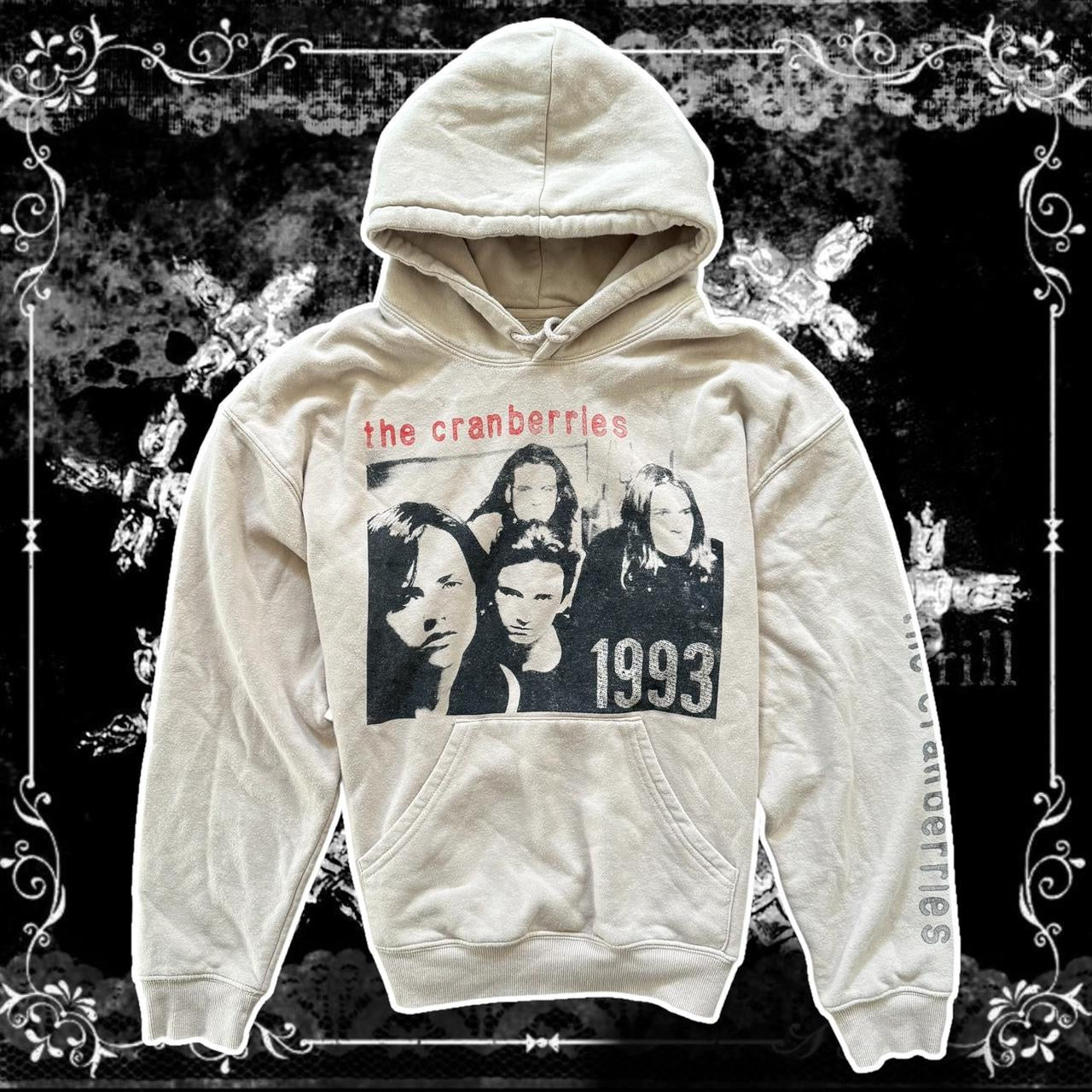 beige the cranberries 1993 band graphic hoodie
