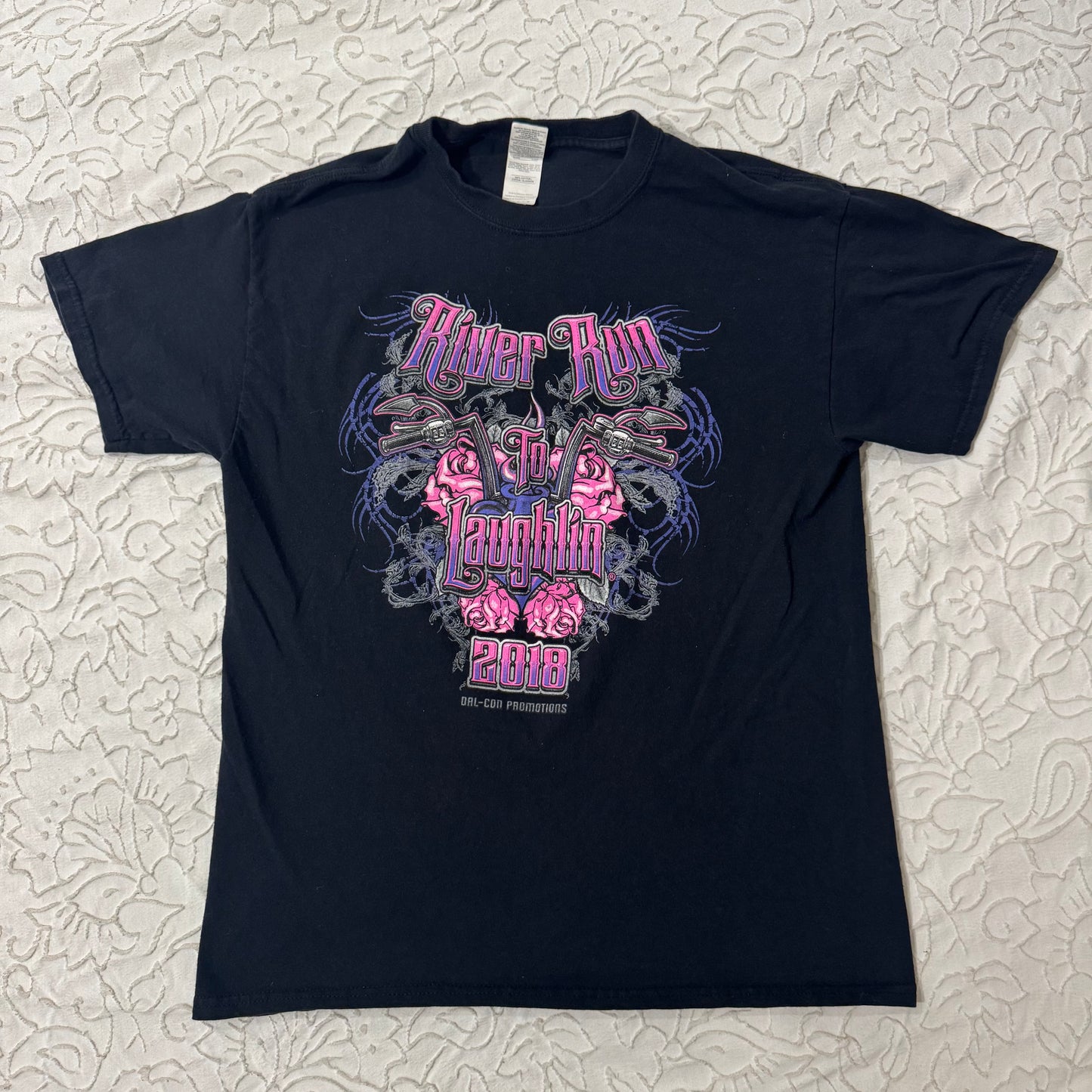 Black ‘Dal-con Production’ Cybery2K Biker Graphic Shirt