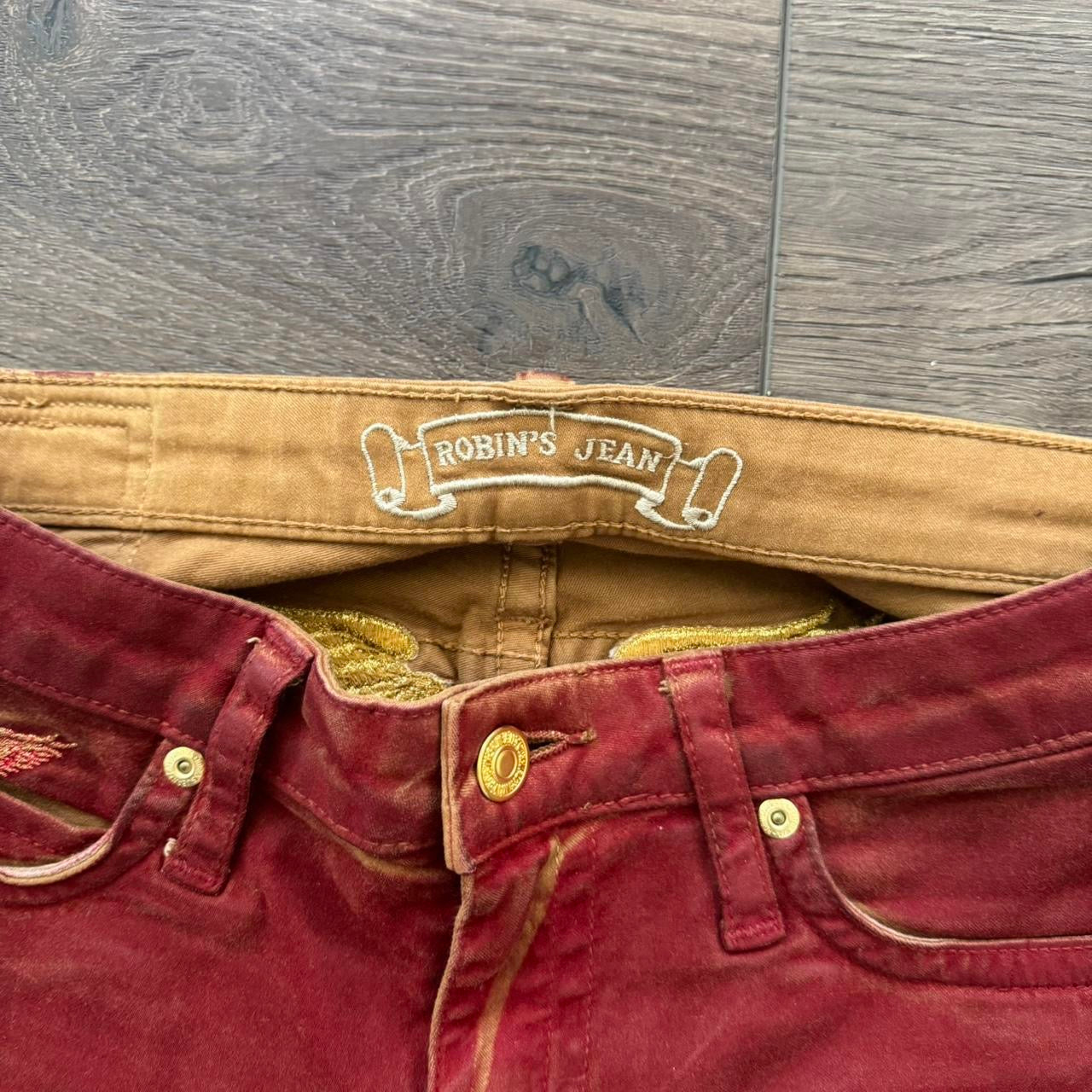 dark red robin’s jeans y2k marilyn low rise slim straight jeans