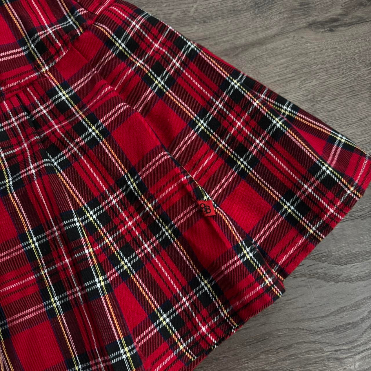 red plaid royal bones mini skirt (M)