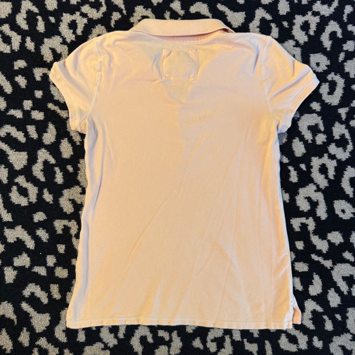light salmon pink american eagle polo shirt (L)