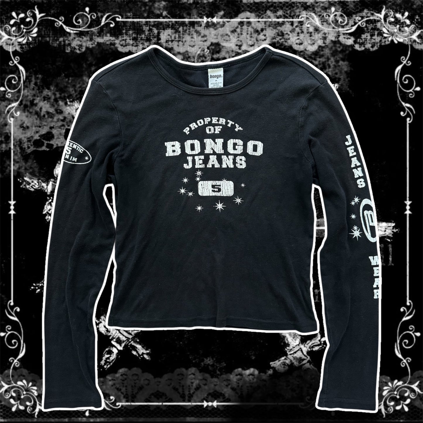 black bongo y2k grungy long sleeve shirt