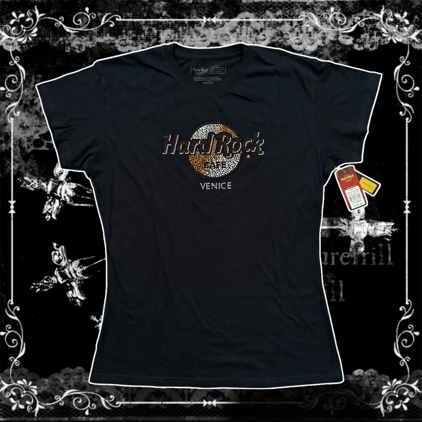 black hard rock NWT rhinestone venice rhinestone t shirt