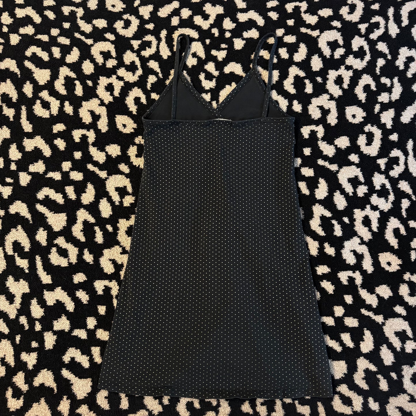 black & white polka dot brandy melville grungy babydoll dress (os)