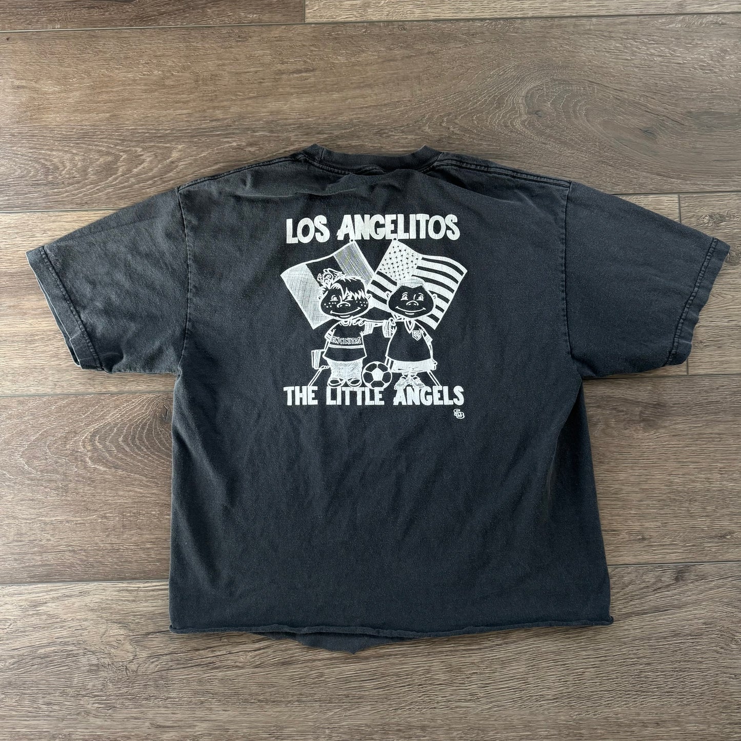 black & white vintage 90’s los angelitos graphic shirt (M/L)