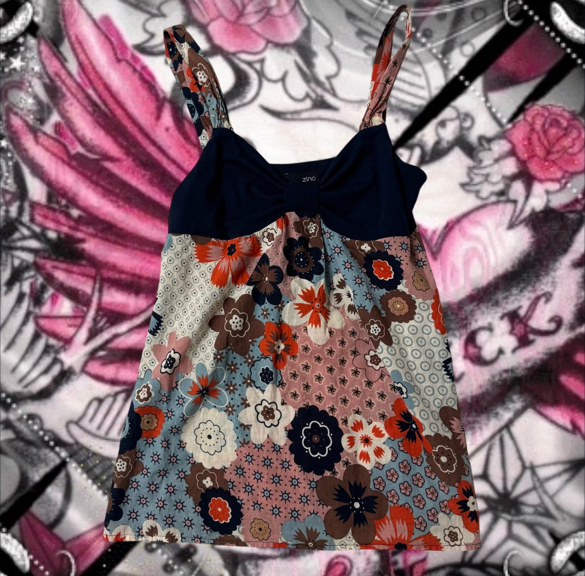 Multicolored ‘Zinc’ Babydoll Floral Top
