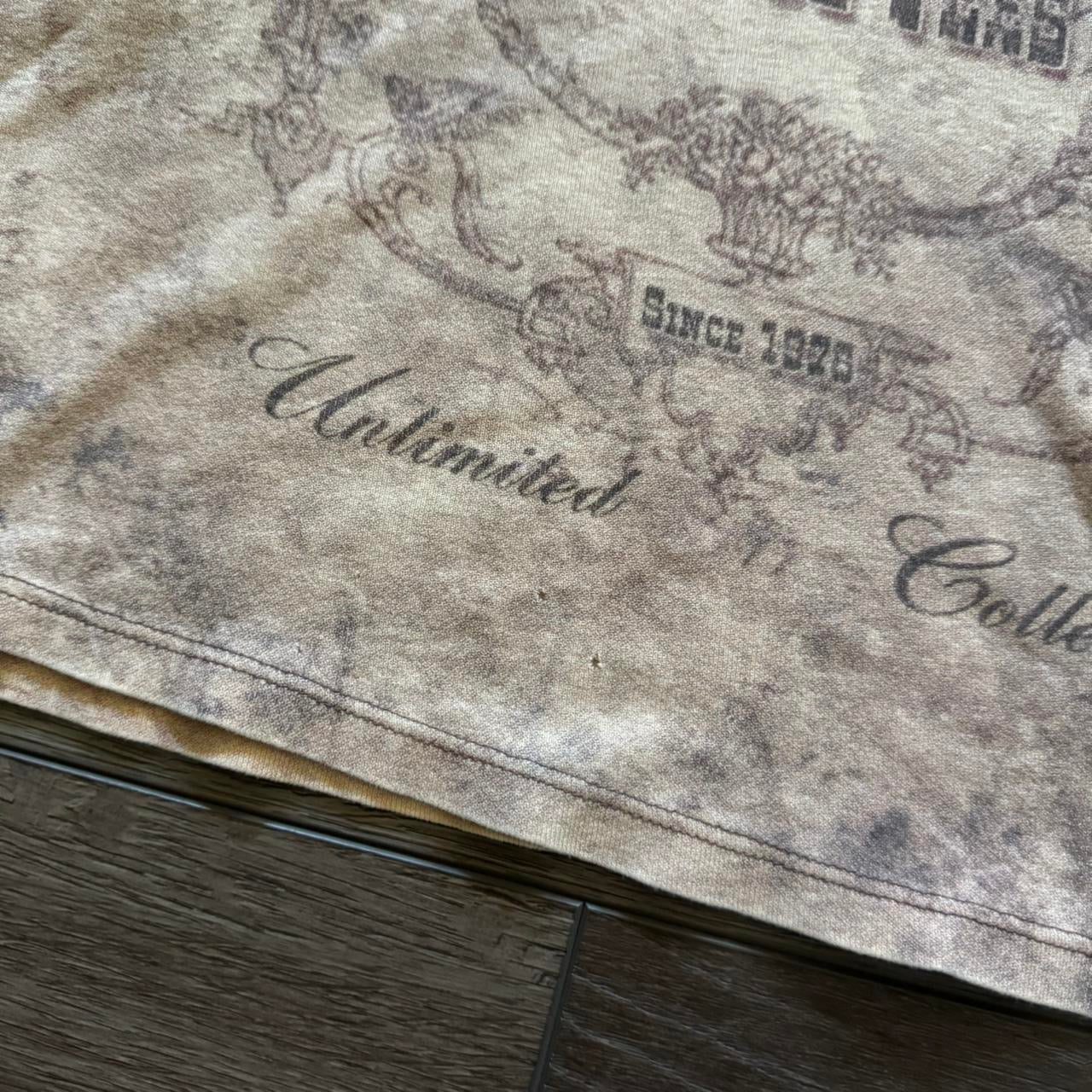 creme vintage lapis rhinestone y2k quarter sleeve shirt