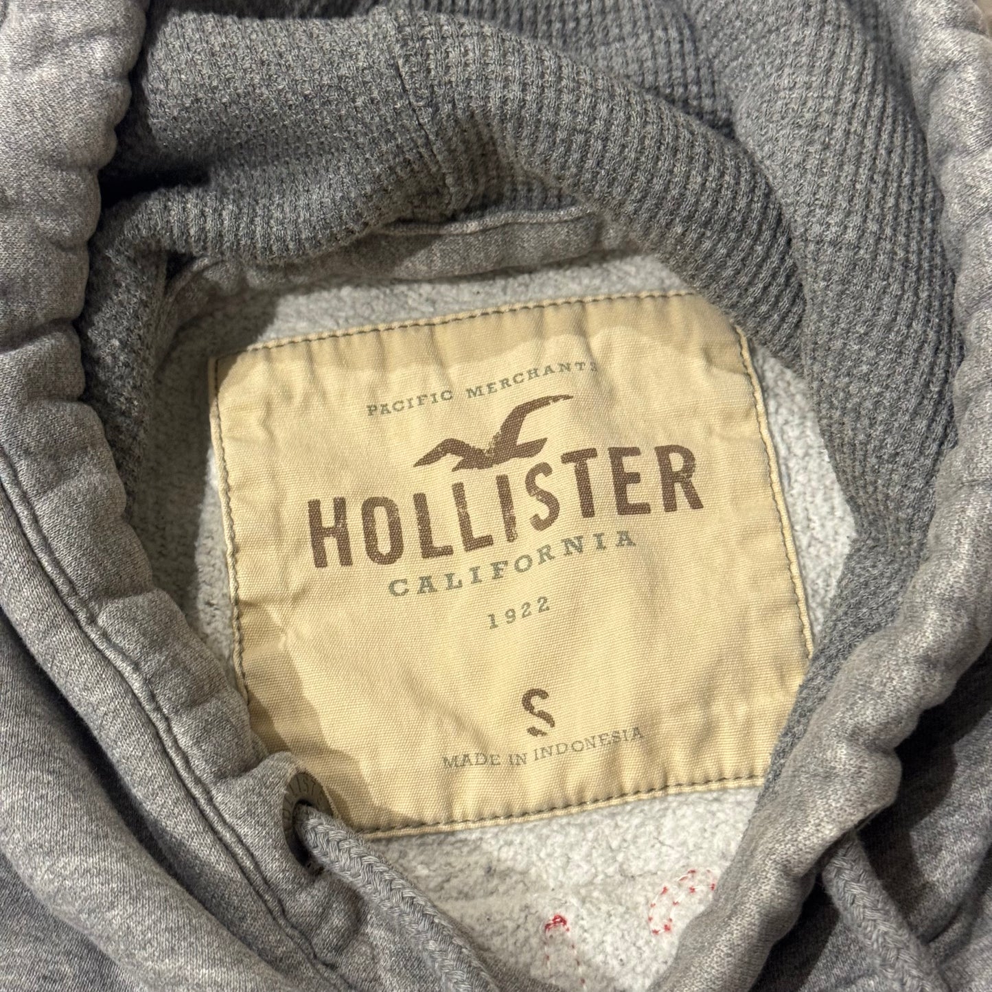 Grey ‘Hollister’ Red Embroidered Hoodie