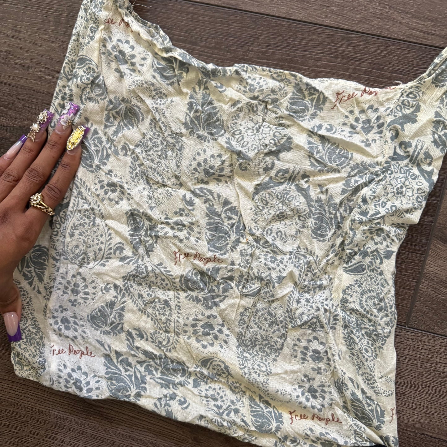 white & blue floral free people whimsy boho bag