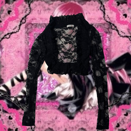 Black ‘Imagenation’ Lace Bolero Top Cardigan