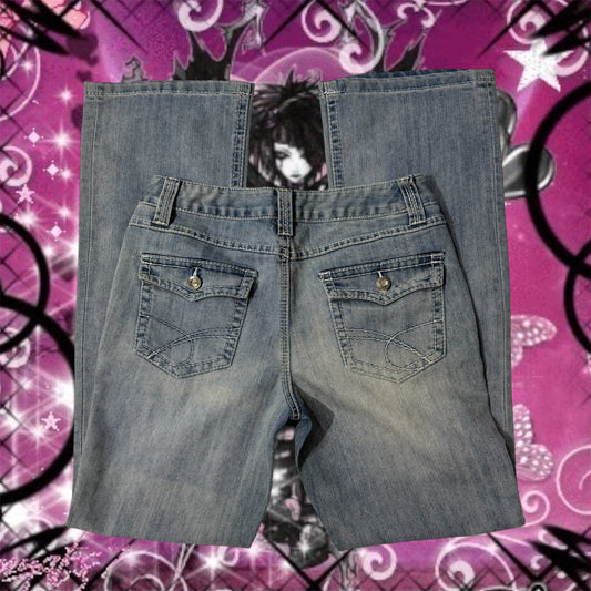Light Washed ‘INC’ Rhinestone Bootcut Jeans
