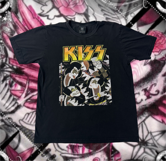 Black ‘KAFR’ KISS Samurai Graphic Band Men’s Shirt