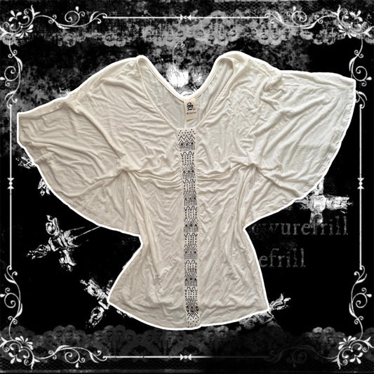 White ‘S-Twelve’ Studded Butterfly top