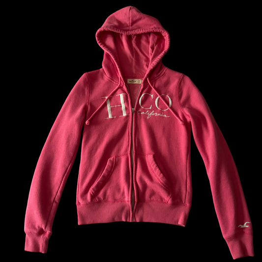 Pink ‘Hollister’ Y2K Classic Zip Up Hoodie