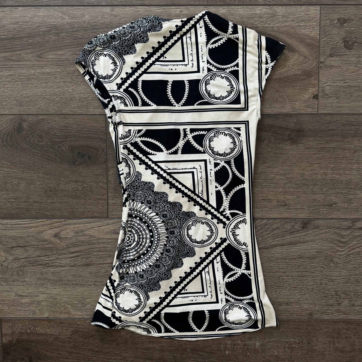 beige & black v neck boho blouse