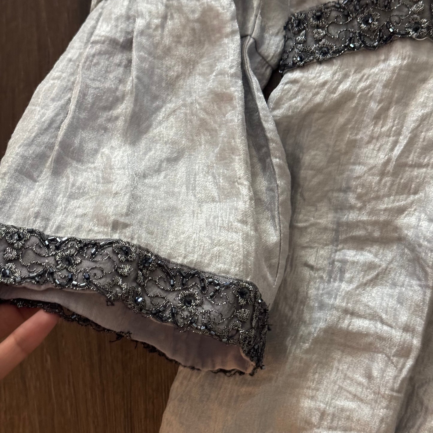 Grey ‘a Pea in the Pod Maternity’ Sequin Beaded Blouse