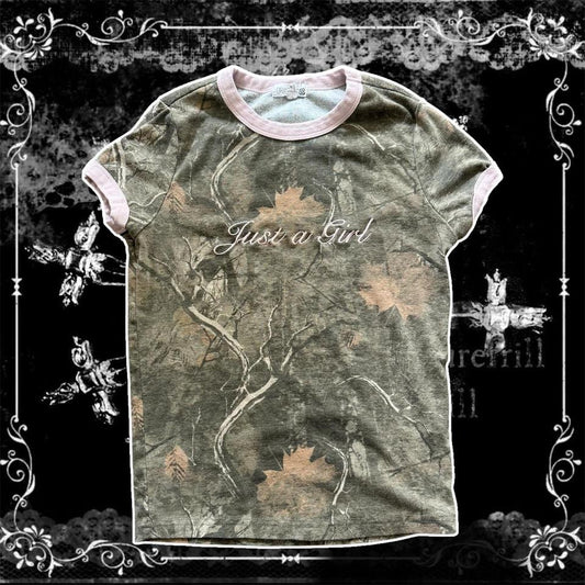 Camo ‘Orange Kiss’ Just a Girl Graphic Tee