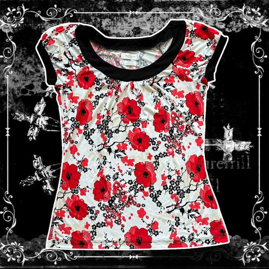 Black & Red ‘Van Heusen’ Floral Blouse