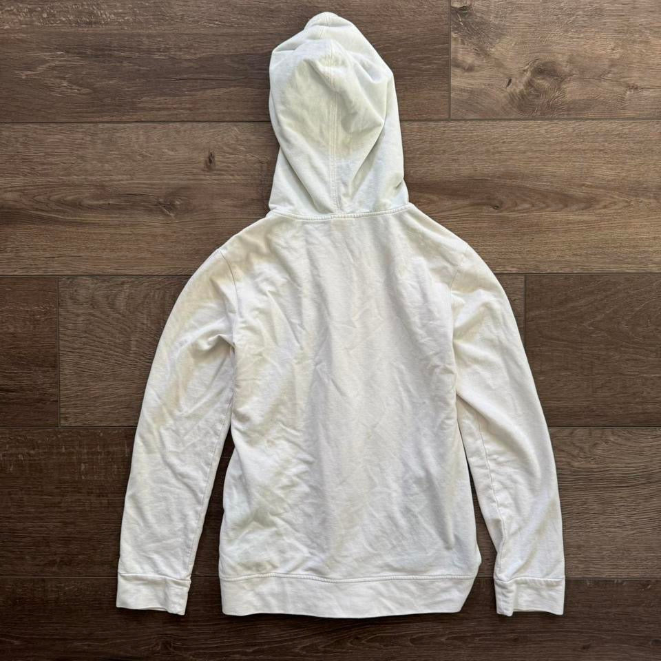 white & blue floral grungy zip up hoodie jacket