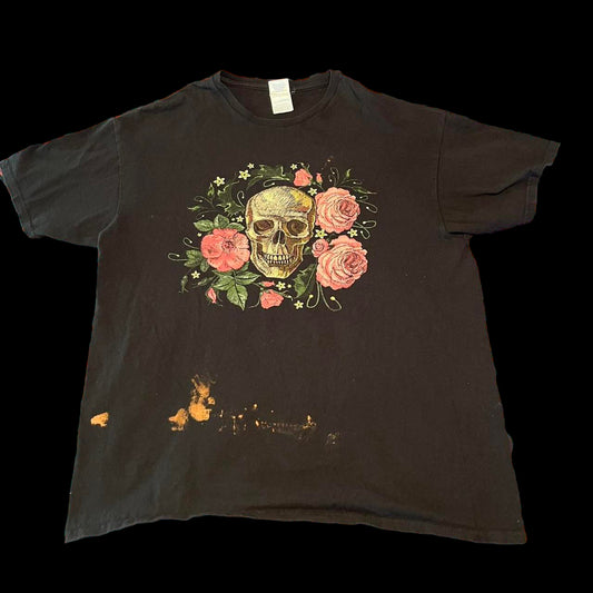 Black Skull Acid Bleach Shirt